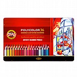 סט 36 עפרונות צבעוניים פוליכולור KOH-I-NOOR, קופסת מתכת סט 36 עפרונות צבעוניים פוליכולור KOH-I-NOOR, קופסת מתכת