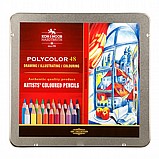 סט 48 עפרונות צבעוניים פוליכולור KOH-I-NOOR, קופסת מתכת סט 48 עפרונות צבעוניים פוליכולור KOH-I-NOOR, קופסת מתכת