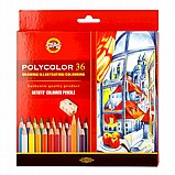 סט 36 עפרונות צבעוניים פוליכולור KOH-I-NOOR קופסת קרטון+ 2 עפרונות ומחדד מתנה סט 36 עפרונות צבעוניים פוליכולור KOH-I-NOOR קופסת קרטון+ 2 עפרונות ומחדד מתנה