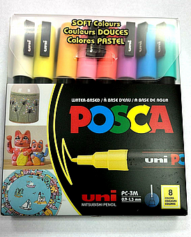 �� ��� ����� 8 ����� ���� uni POSCA - PC-3M